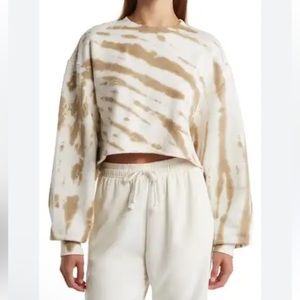 Good American Cropped & Cool French Terry Tie Dye Sweatshirt